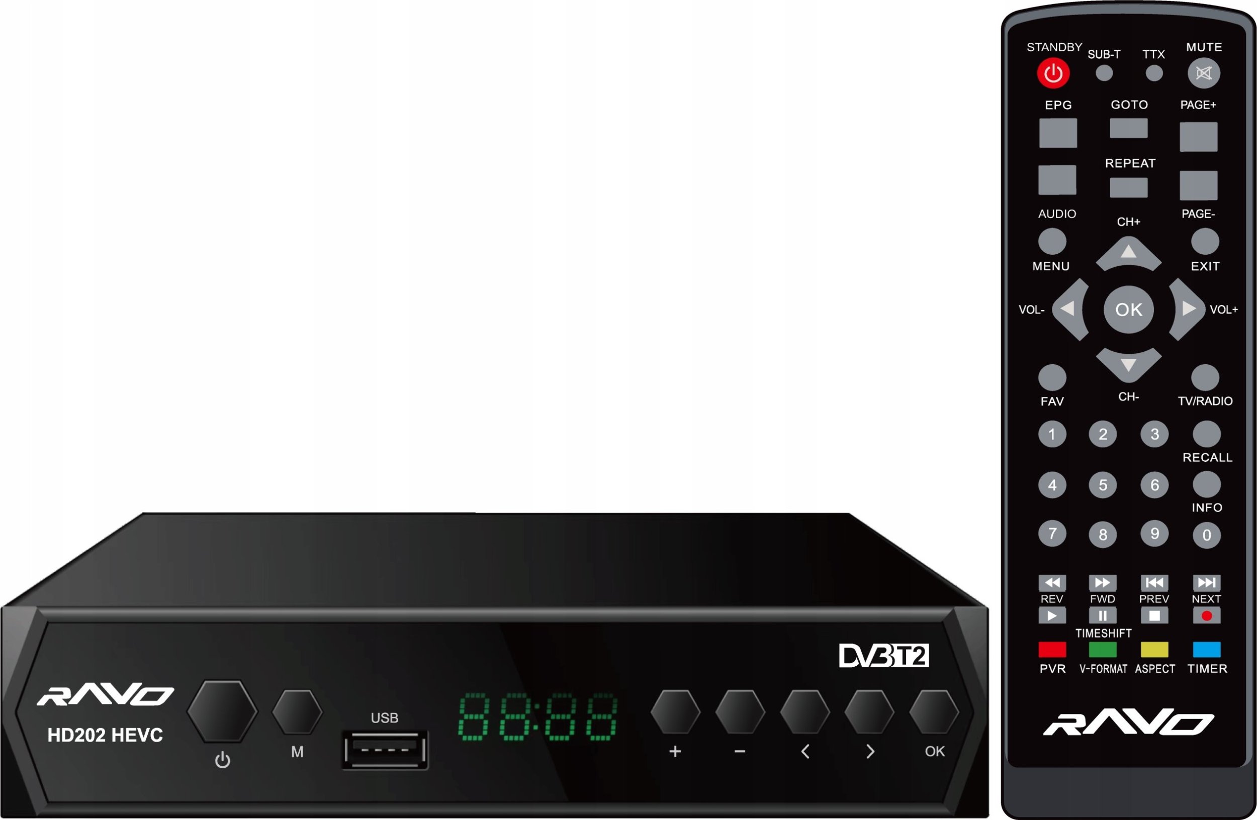 Tuner TV Ravo DVB-T2 TUNER HD202 HEVC RAVO DEKODER HD H.265/HEVC