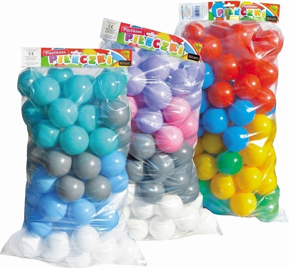 Baczek Piłki basenowe 7cm 80szt MIX