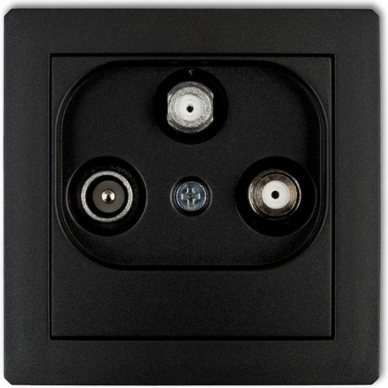 Karlik Gniazdo antenowe Deco 2 wyjścia SAT + TV czarny mat (12DGSN)