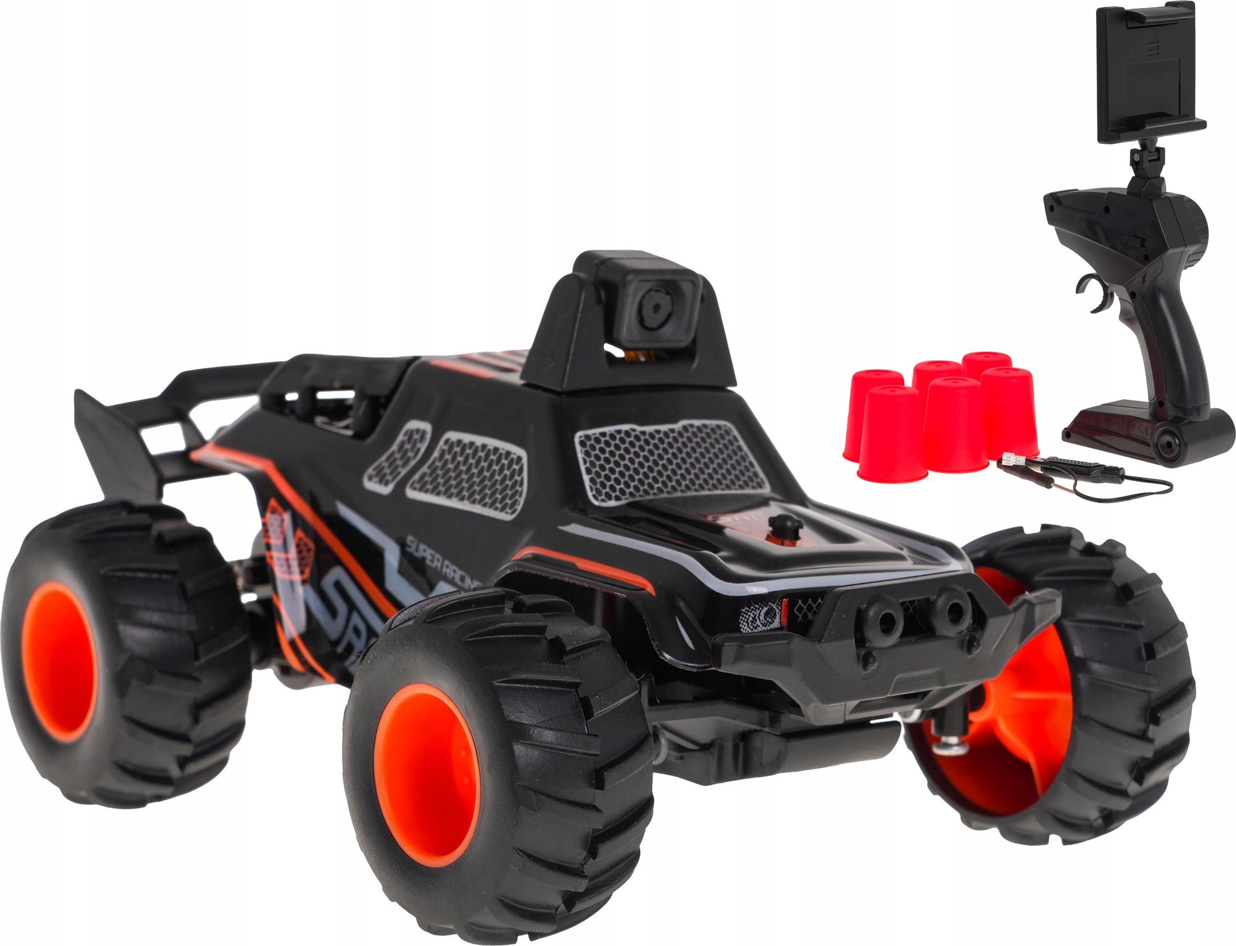 Triton Zdalnie sterowane Autko terenowe SHINE z Kamerą Wi-Fi dla dzieci 6+ Pilot 2,4 GHz + Chwytak na telefon + 6 Kubków + Światła