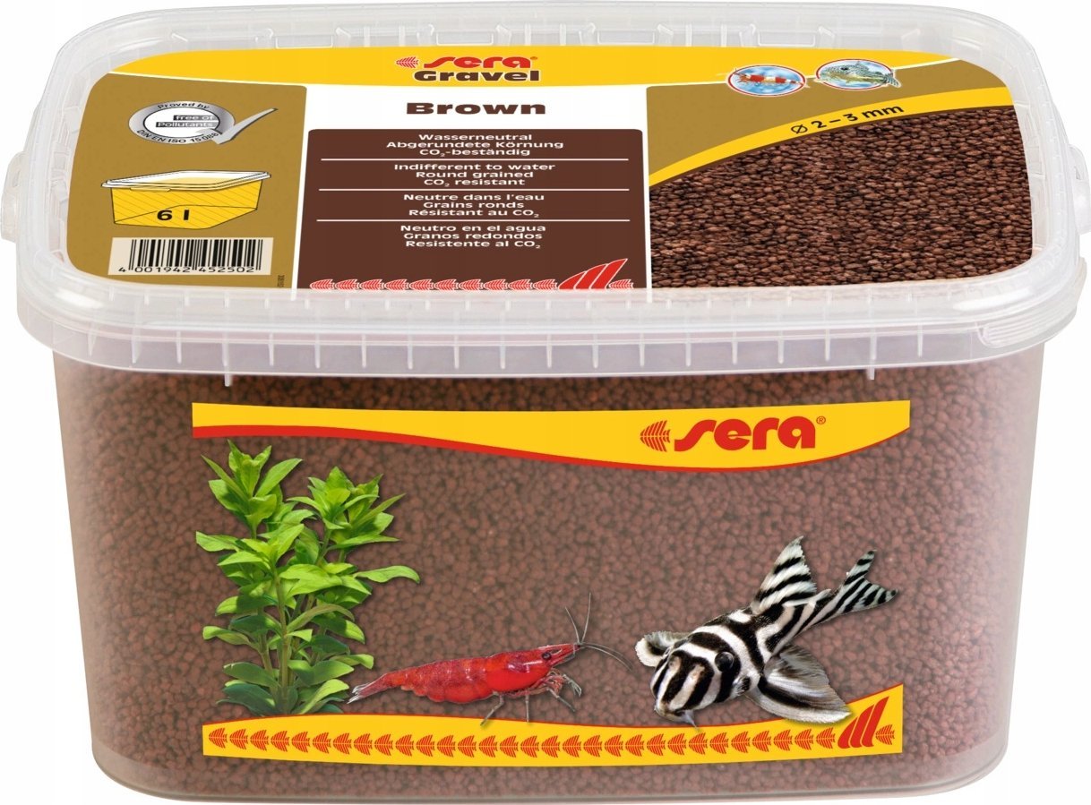 Sera Żwirek do akwarium Gravel Brown O 2 - 3 mm 6 l, brązowy