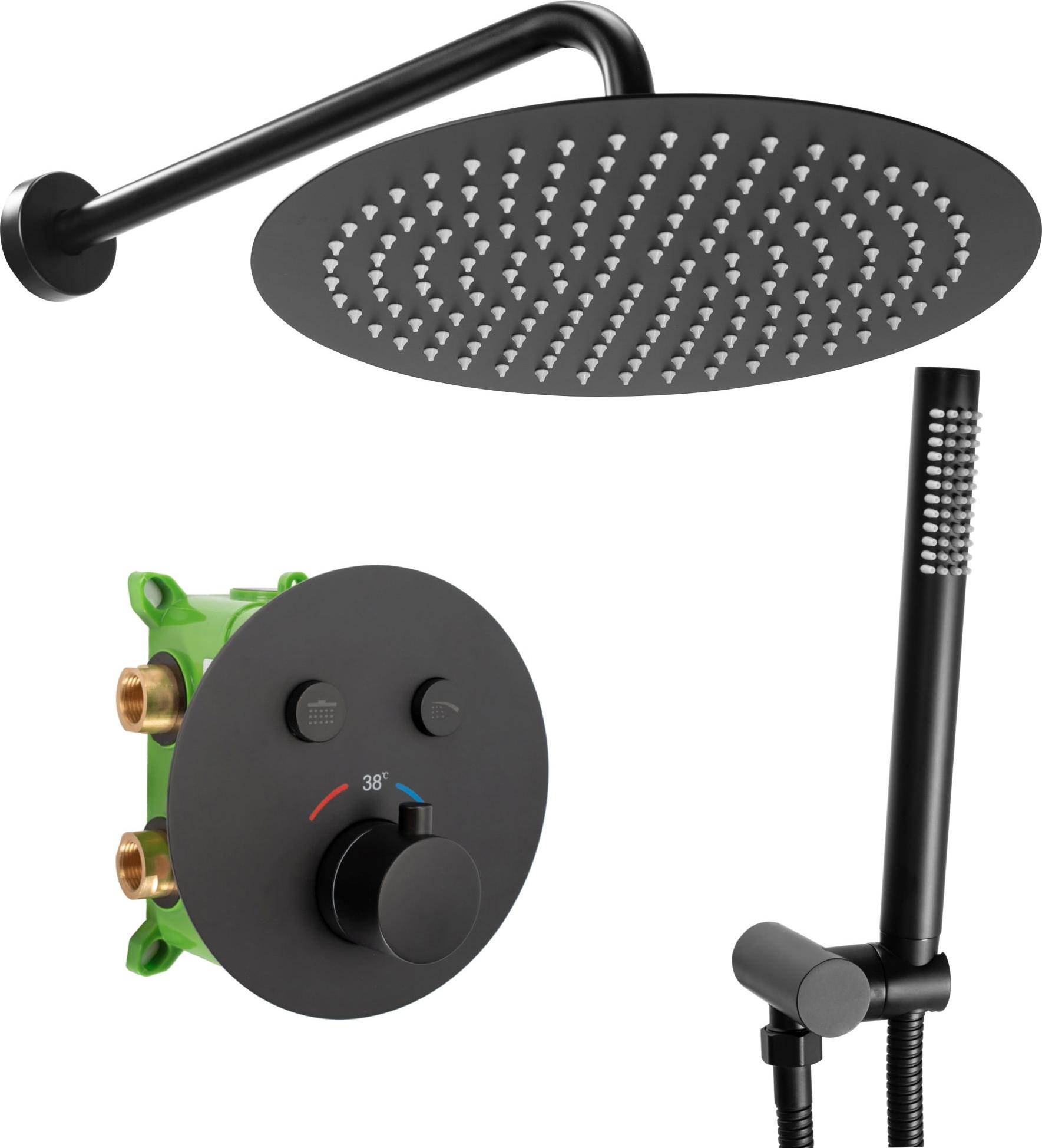 Zestaw prysznicowy Rea Rea Zestaw Prysznicowy Podtynkowy MILER Black Matt BOX