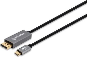 Adapter AV Triton Manhattan 354851 adapter kablowy 3 m USB Type-C DisplayPort Czarny, Srebrny