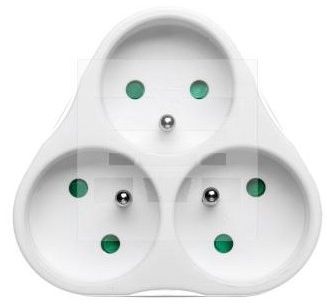 Emos Rozgałęźnik wtyczkowy 3-gniazda z/u /z przesłonami/ biały (P0026)