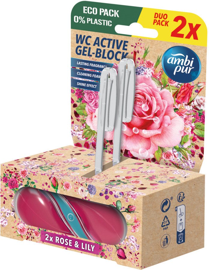 Zawieszka do WC AMBI PUR Rose & Lily Duo Pack 2x 45 g