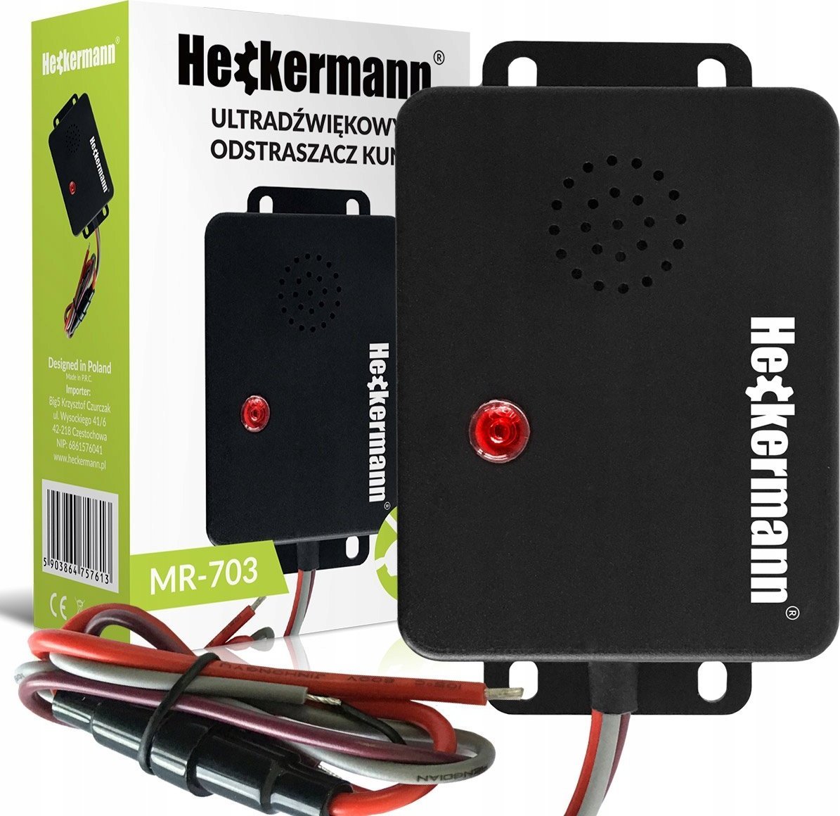 Heckermann Ultradźwiękowy samochodowy odstraszacz kun Heckermann MR-703