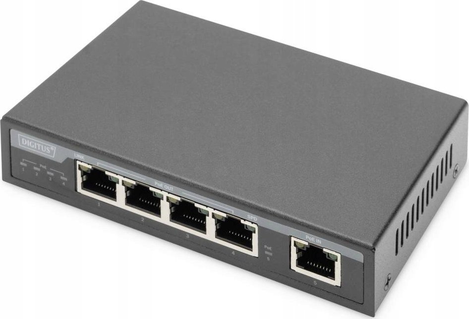 Digitus DIGITUS 4-Port Gigabit 4PPoE Extender, 802.3at, 60 W