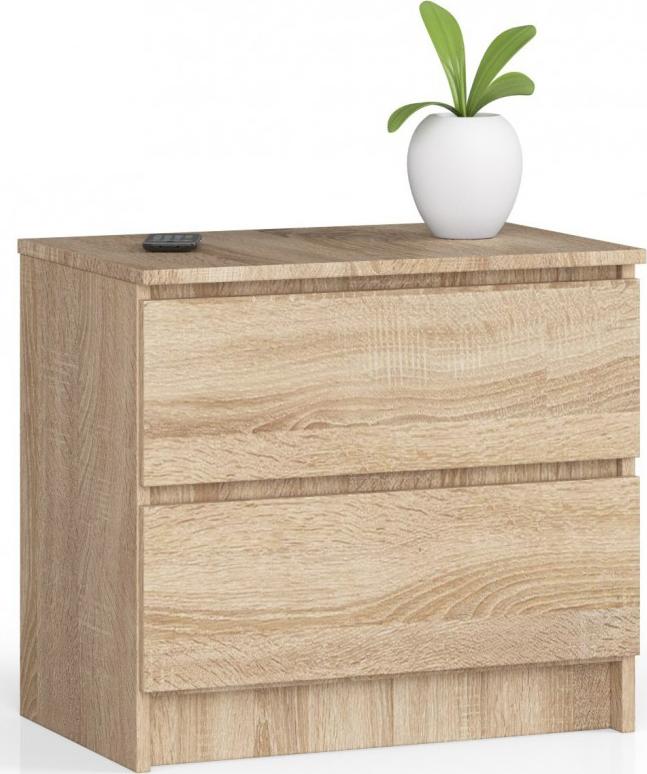 Fabryka Mebli Akord KOMODA K 60 cm 2 SZUFLADY DĄB SONOMA