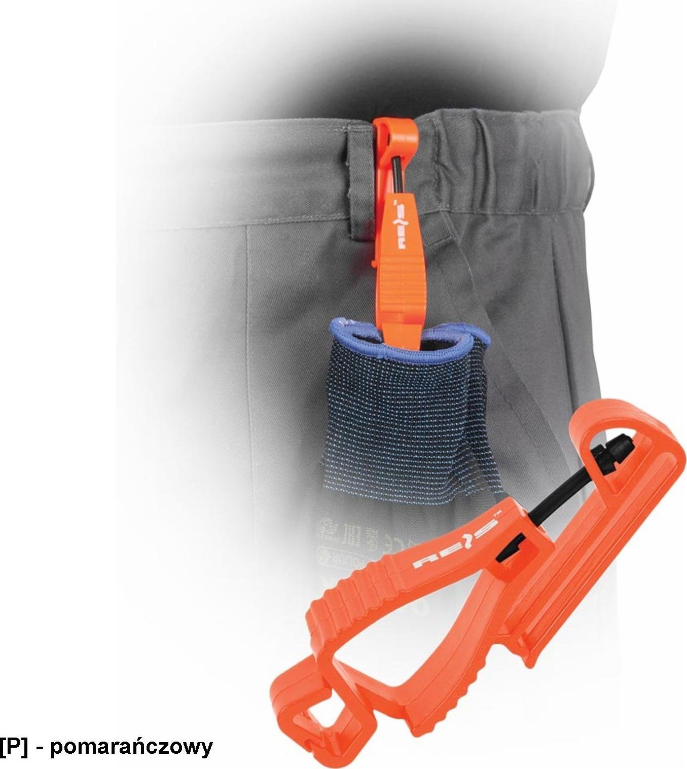 R.E.I.S. GLOVE-CLIP02 - Klips. - pomarańczowy