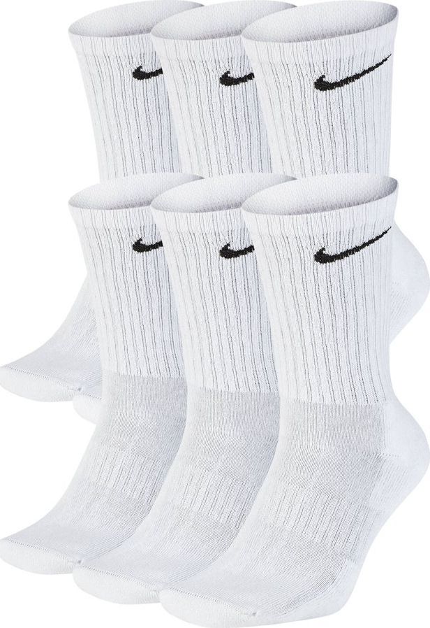 Nike Skarpety długie Everyday Cushion Crew 6PAK BIAŁE Sportowe M