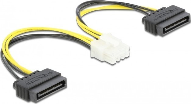 Kabel zasilający Delock DELOCK Stromkabel 2 x SATA 15 Pin Stecker zu 8 Pin EPS Stec