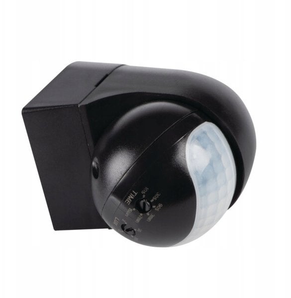 Czujnik ruchu PIR ALER MINI-B 800VA max 8m 140/45 st. IP44 IIkl. ścienny czarny 23459