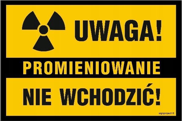 Mój dom Uwaga Promieniowanie Nie Wchodzić - 300X200 Naklejka - Folia Samoprzylepna Libres Polska Sp Nc110_300X200_Fn 5904937412095