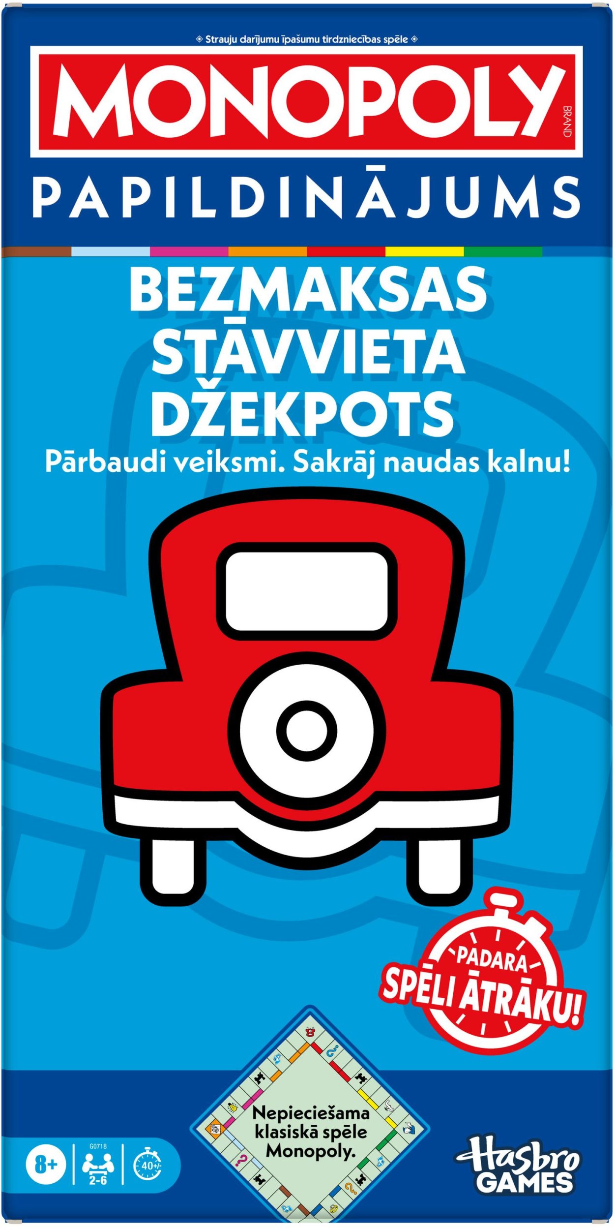 MONOPOLY Board game Free Parking Jackpot expansion (In Latvian lang.)