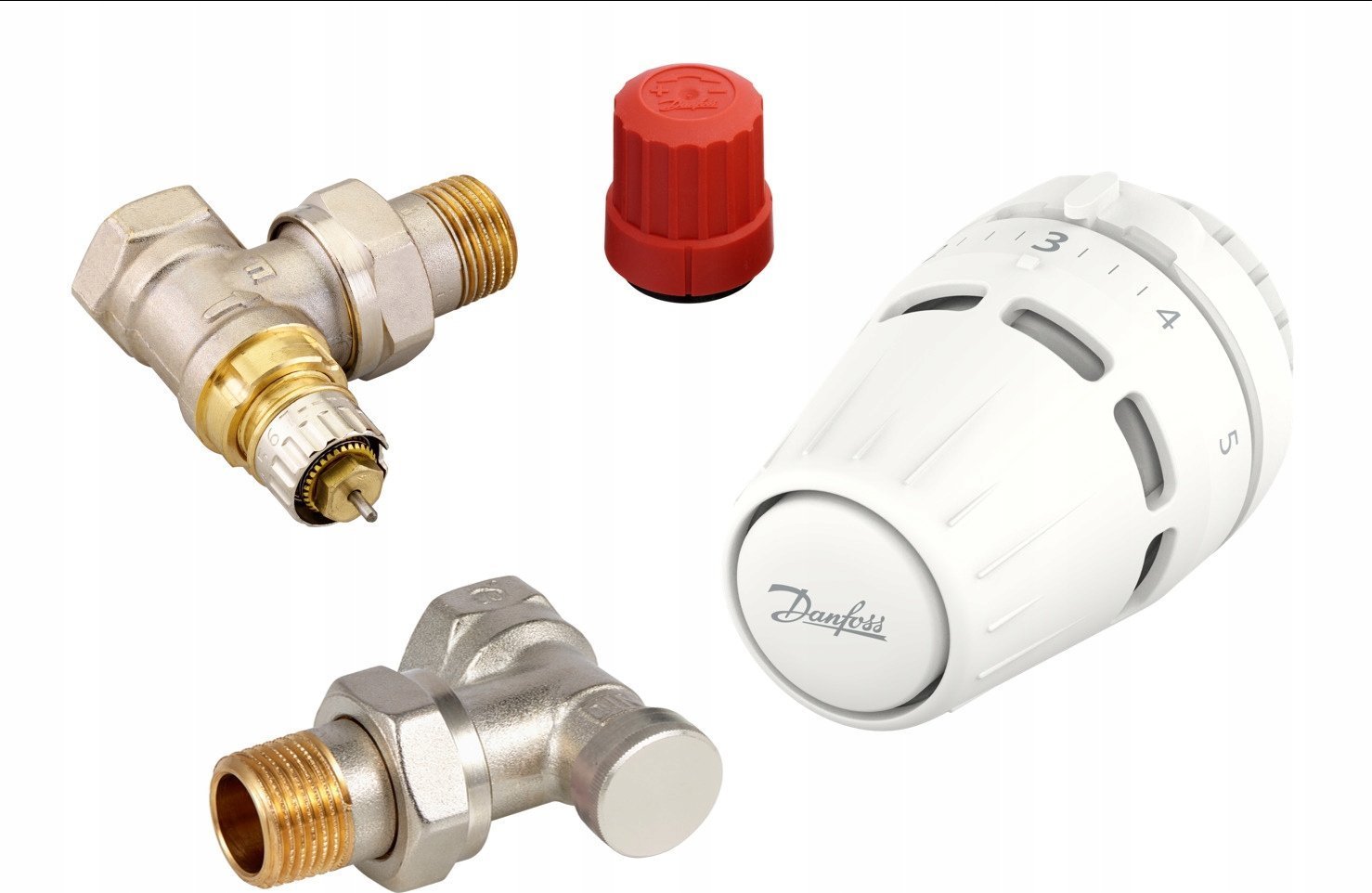 Danfoss Zestaw 3-elementowy Regus RA nakrętka +RA-N+RLV-S 15 kątowy