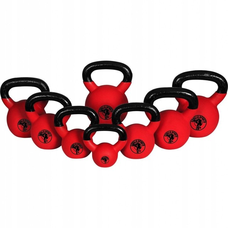 Zestaw kettlebell z gumową powłoką 4 kg, 8 kg, 12 kg, 16 kg