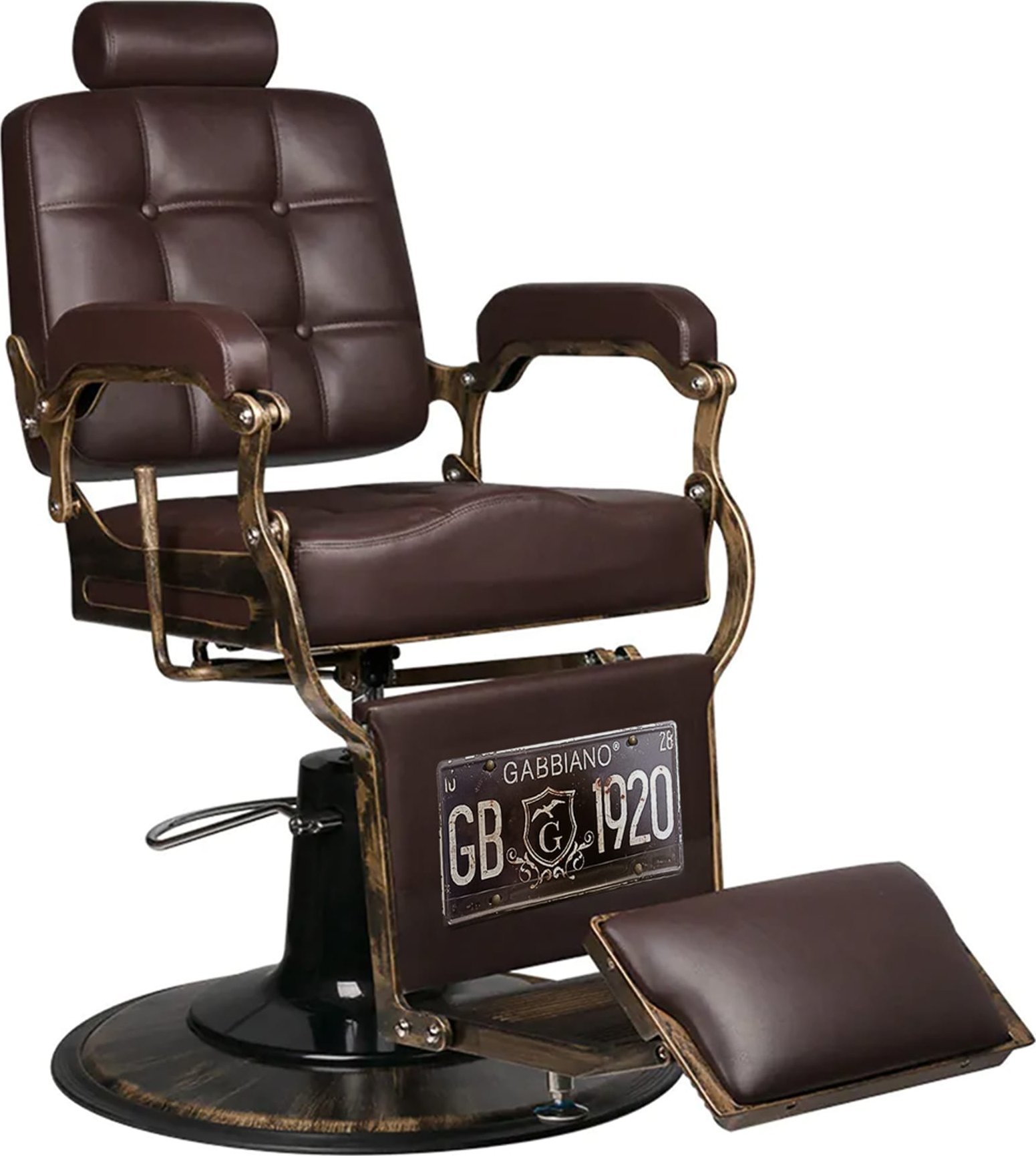 Activeshop Gabbiano fotel barberski Boss brązowy
