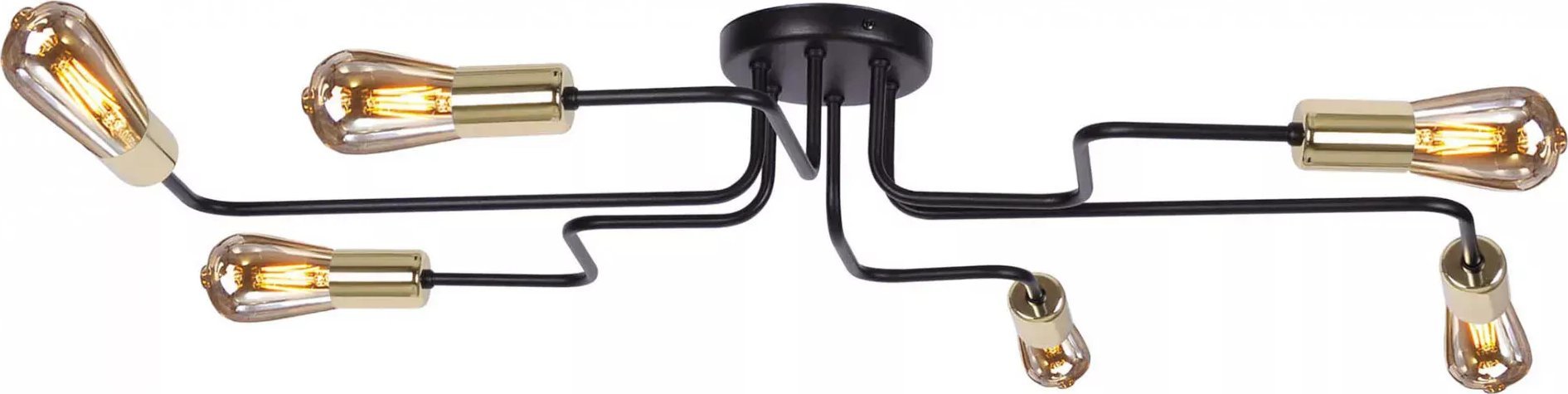 Lampa sufitowa Lumes Czarna metalowa lampa sufitowa loftowa - S830-Pira