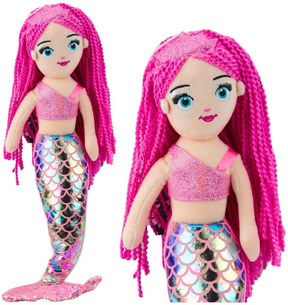 Pluszowa Syrenka Przytulanka Holograficzny Ogon Różowa 48cm LEAN Toys