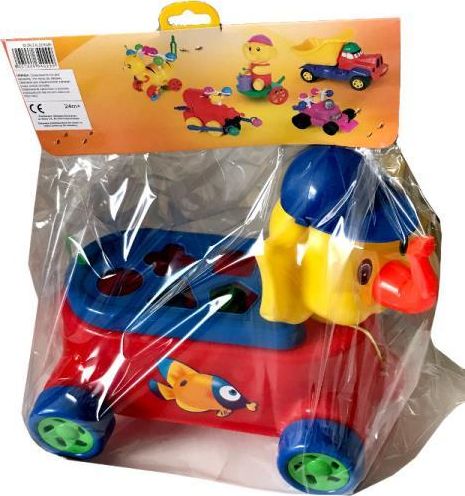 Lazur Mix Słoń edukacyjny z klockami do ciągania LAZUR