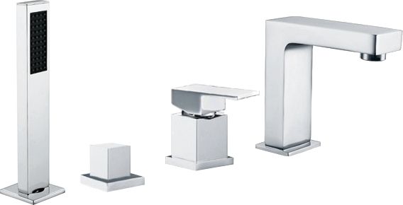 Bateria wannowa Mexen Cube 4-otworowe chrom