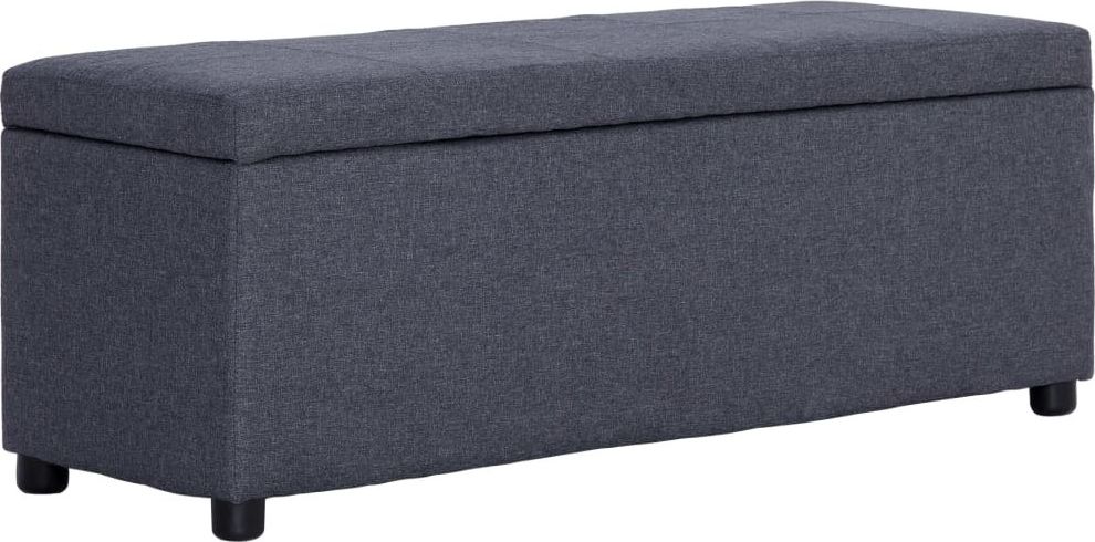 vidaXL Ławka ze schowkiem, 116 cm, ciemnoszara, poliester