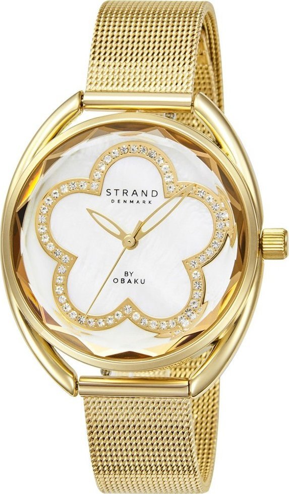 Zegarek Strand Zegarek damski Strand S734LXGWMG CYRKONIE złoty