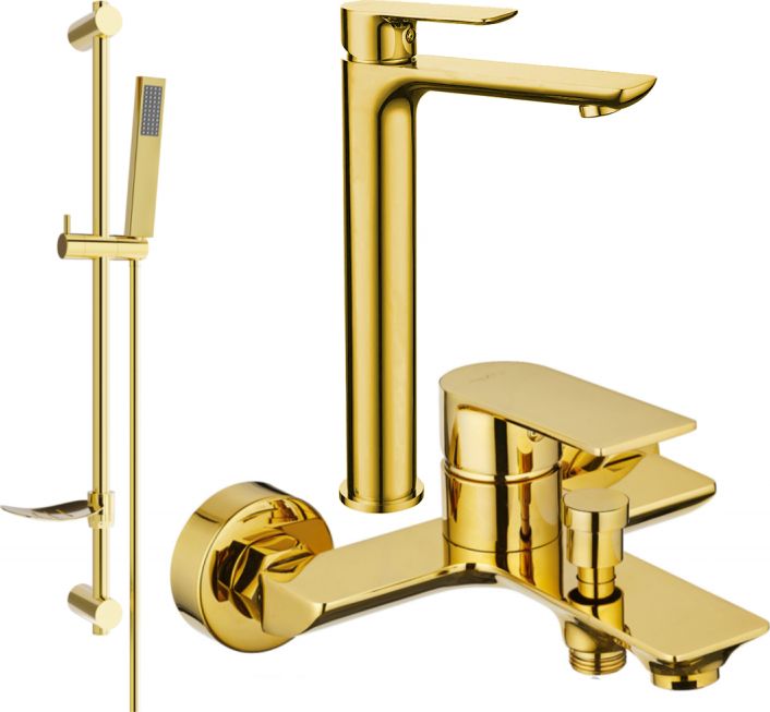 Mexen Mexen Alfa DF02 zestaw wannowy, złoty - 745713DF02-50