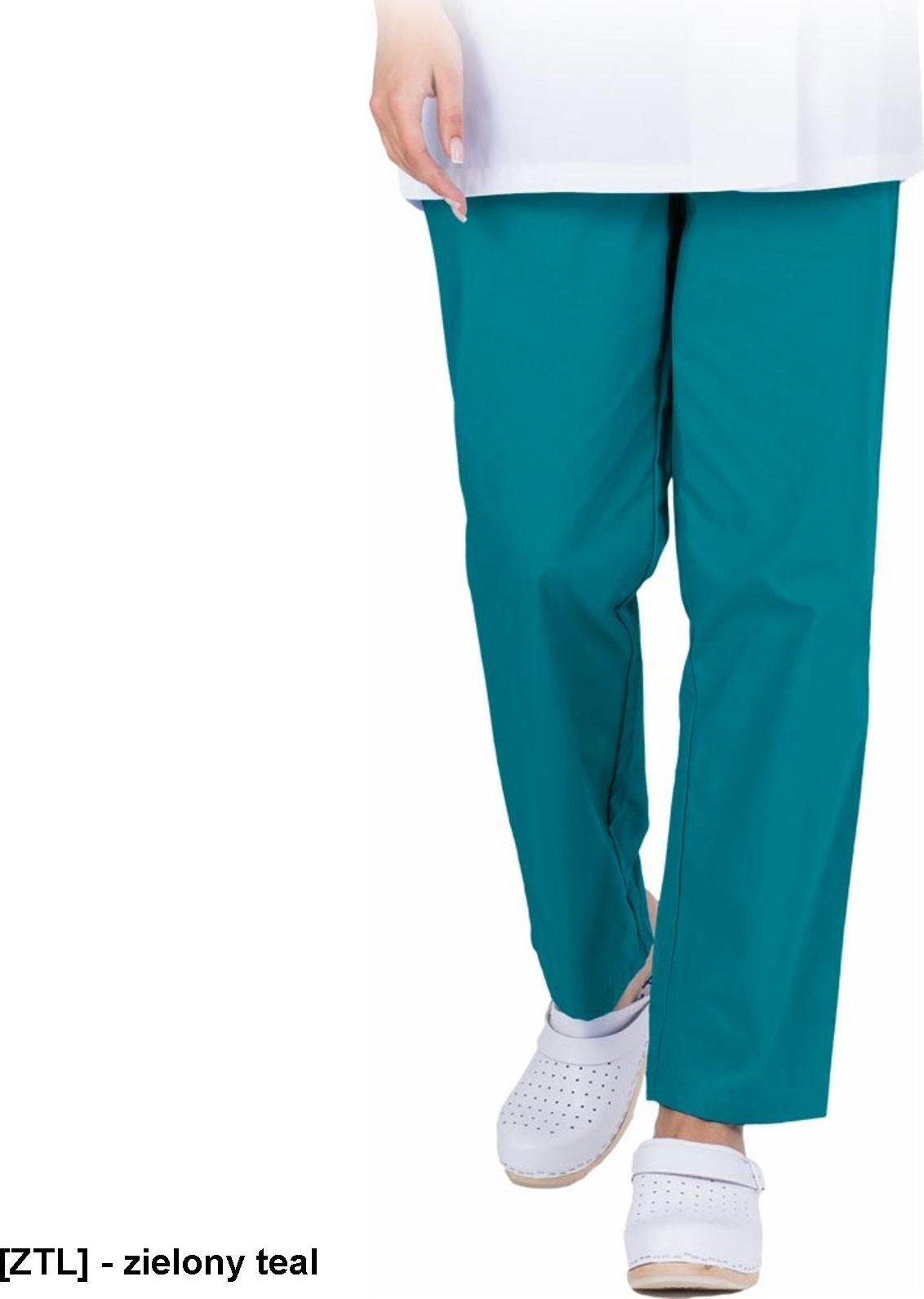 R.E.I.S. NONA-T - spodnie damskie do pasa, 65% poliester, 35% bawełna, 165 g/m, gumka w pasie - zielony teal S