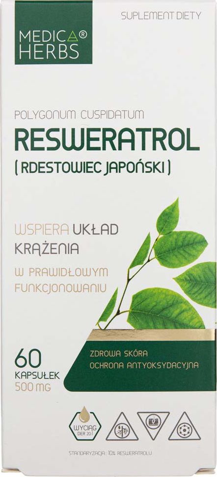 Medica Herbs Medica Herbs Resweratrol (Rdestowiec Japoński) 500 mg - 60 kapsułek