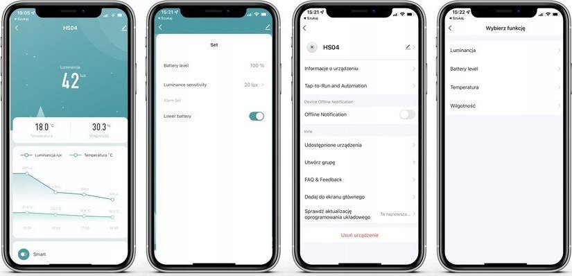 Czujnik temperatury światła wilgotności TUYA ZIGBEE HS04
