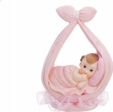 Party Deco Figurka dziecko w różowej chusteczce - 11 cm uniwersalny