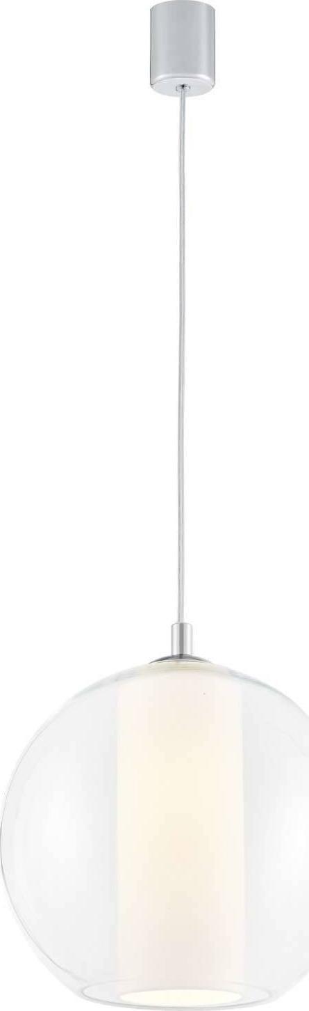 Lampa wisząca KASPA LAMPA wisząca MERIDA L 10383101 Kaspa szklana OPRAWA tuba ZWIS kula ball przezroczysta biała