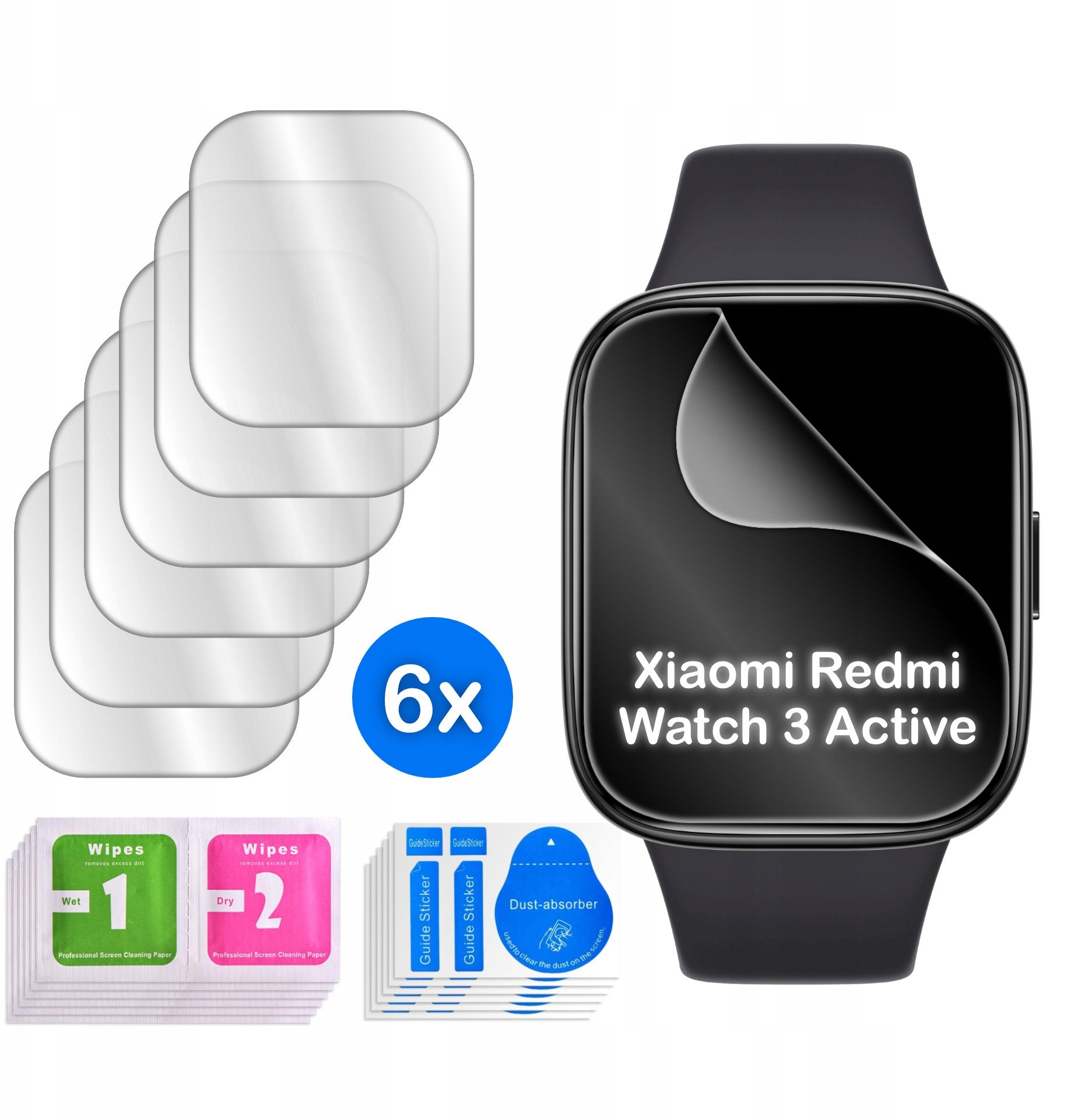 FOLIA do Xiaomi Redmi Watch 3 Active HYDROŻELOWA OCHRONNA na ekran 6 sztuk