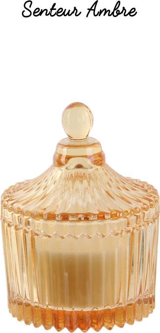 Intesi Świeca ze szkła bohemskiego żółta