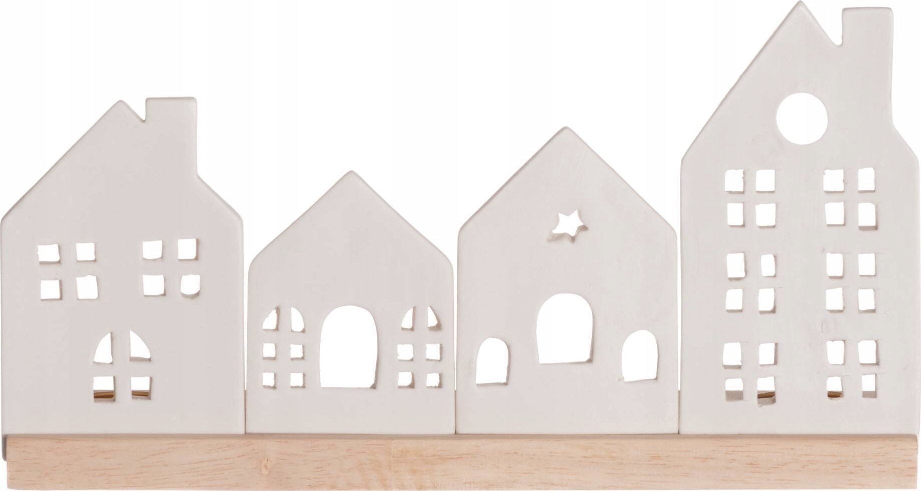 Porcelanowa podstawka pod świeczki miasteczko, 30 x 8 x 16 cm
