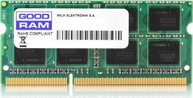 Pamięć do laptopa GoodRam SODIMM, DDR3, 8 GB, 1333 MHz, CL9 (GR1333S364L9/8G)