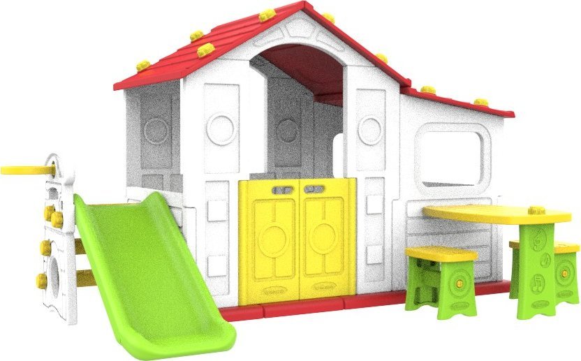 Duży Dom Z Przedsionkiem 4w1 Czerwony Dach