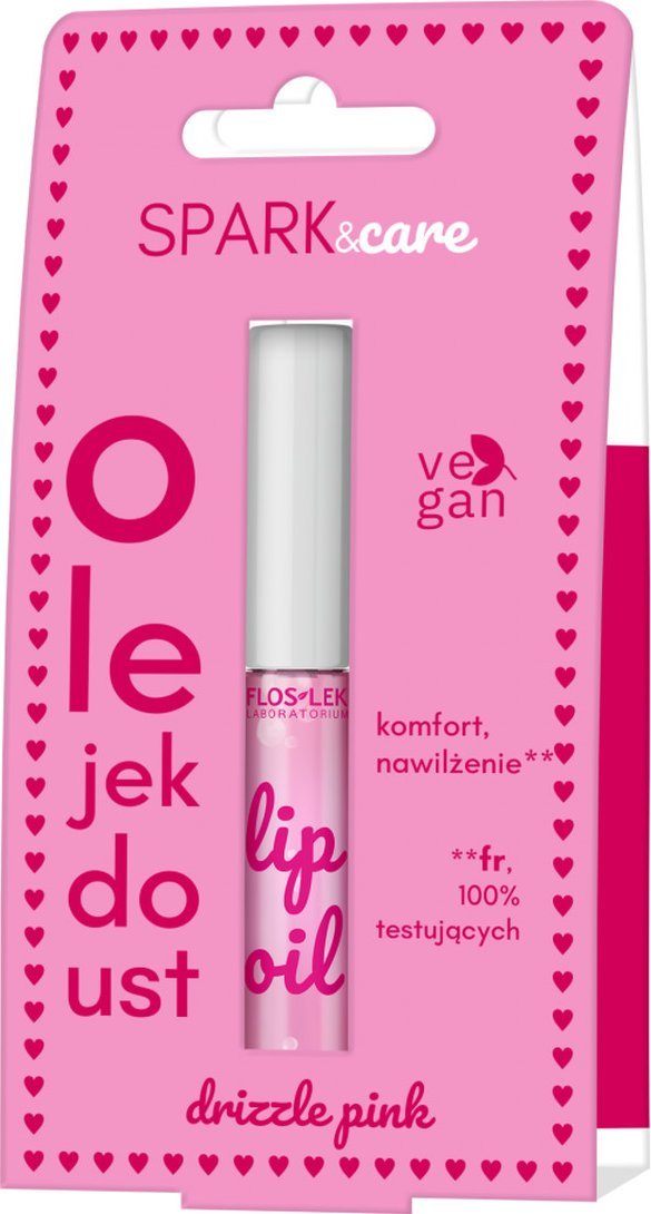 Floslek Floslek Laboratorium Spark & Care Drizzle Pink Olejek do ust, 5,5 g