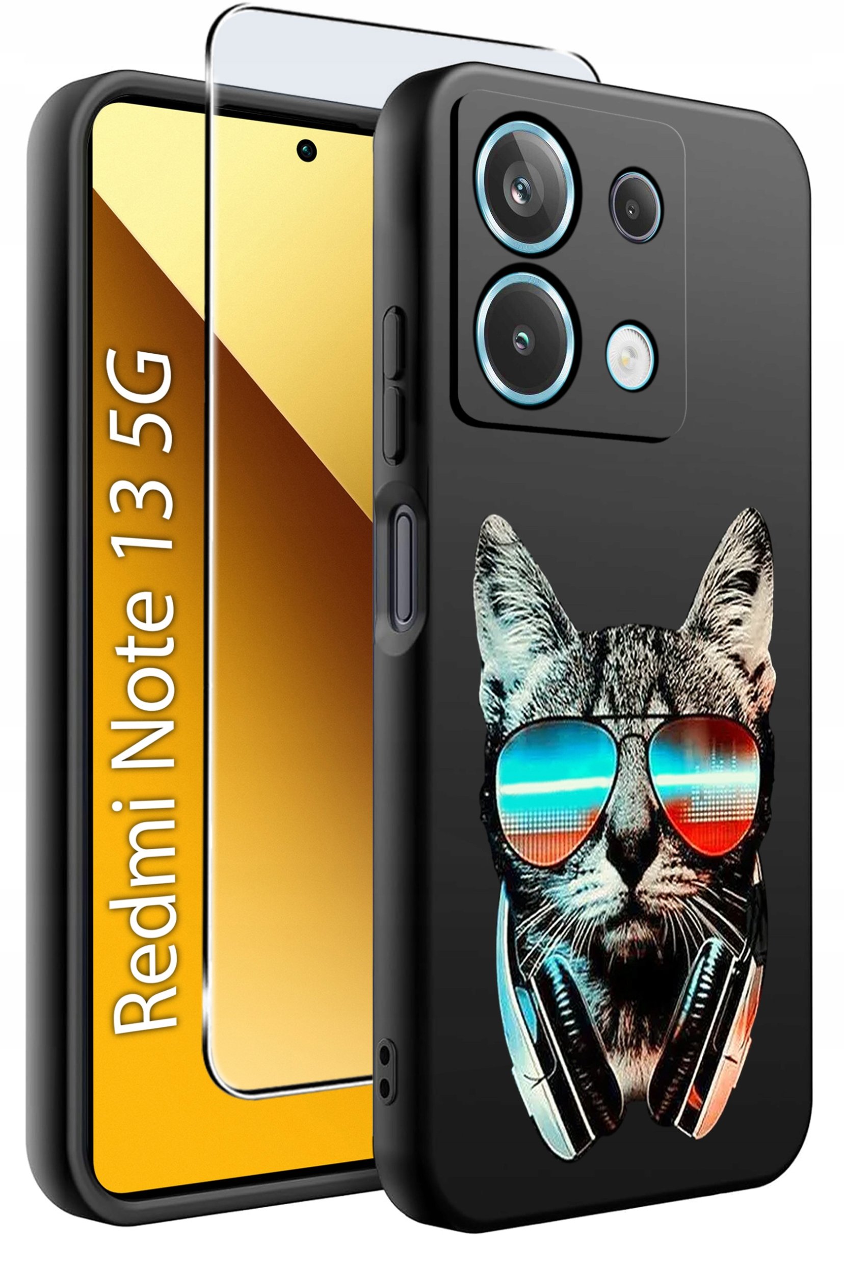 krainaGSM ETUI do Xiaomi Redmi Note 13 5G WZORY SILIKONOWE MATT CASE +SZKŁO 9H