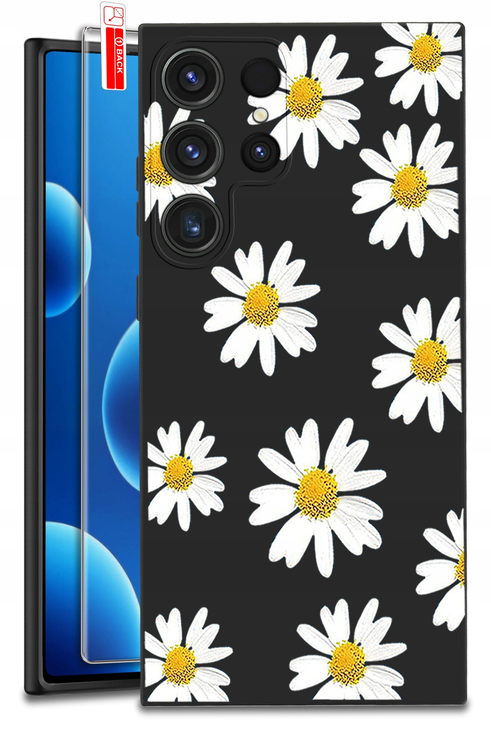 ETUI do Samsung Galaxy S25 Ultra WZORY | SILIKONOWE MATT CASE + SZKŁO 9H