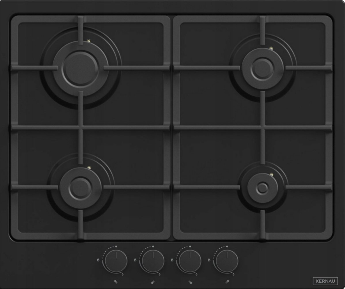 Płyta grzewcza Kernau Płyta gazowa Kernau KGH 6423 CI Matt Black 61cm