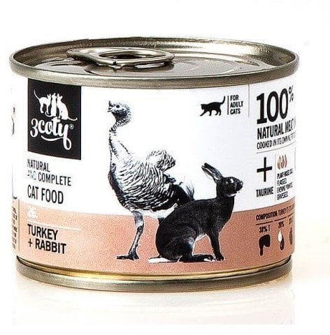 3Coty TURKEY + RABBIT for Adult cats 180g