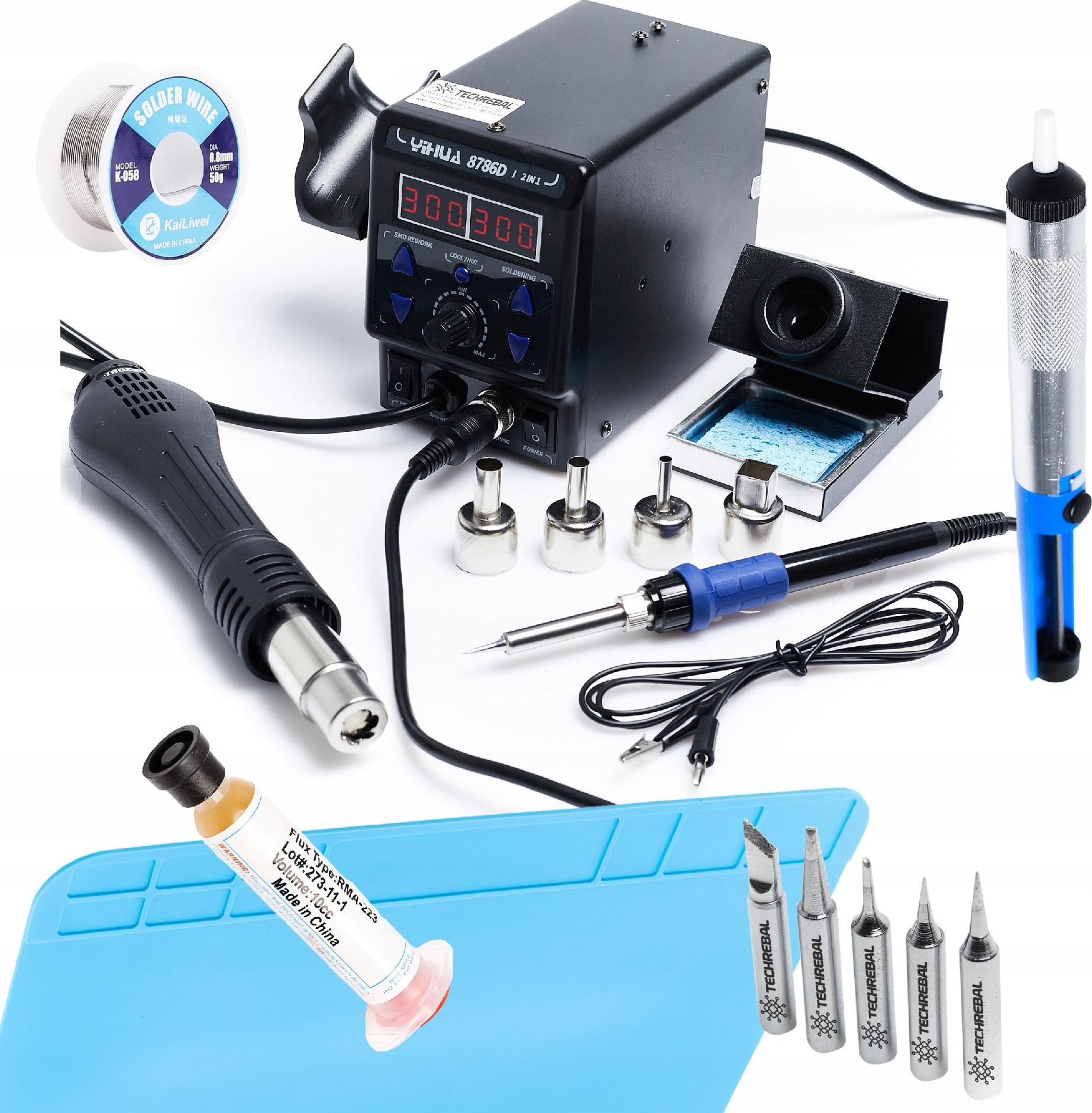 Techrebal STACJA LUTOWNICZA HOT-AIR 2W1 YIHUA 8786D-I + MATA