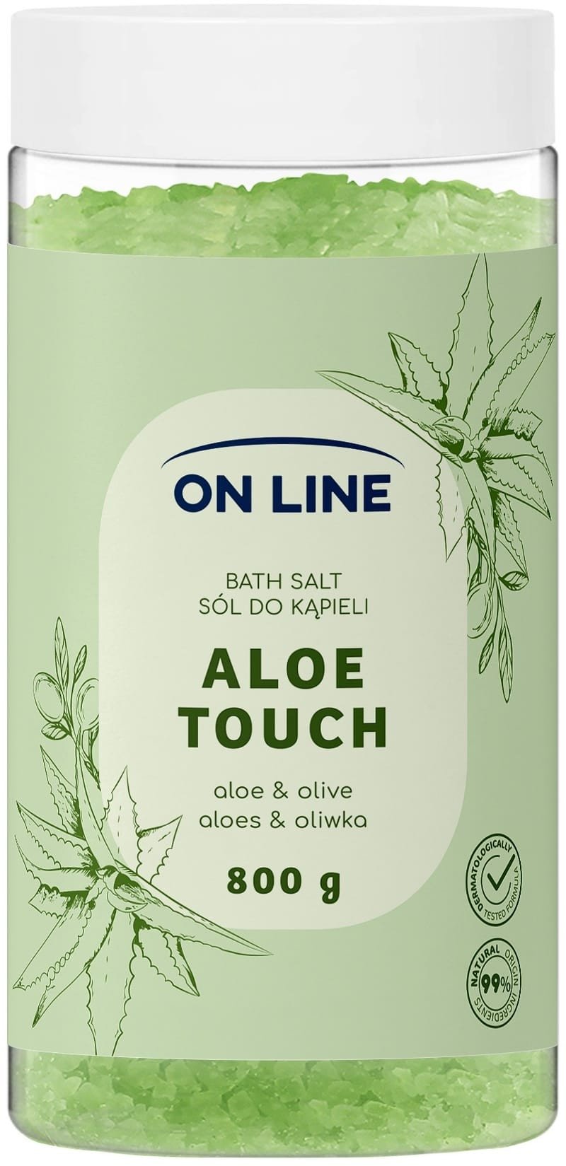 ON LINE Sól do kąpieli Aloe Touch 800 g