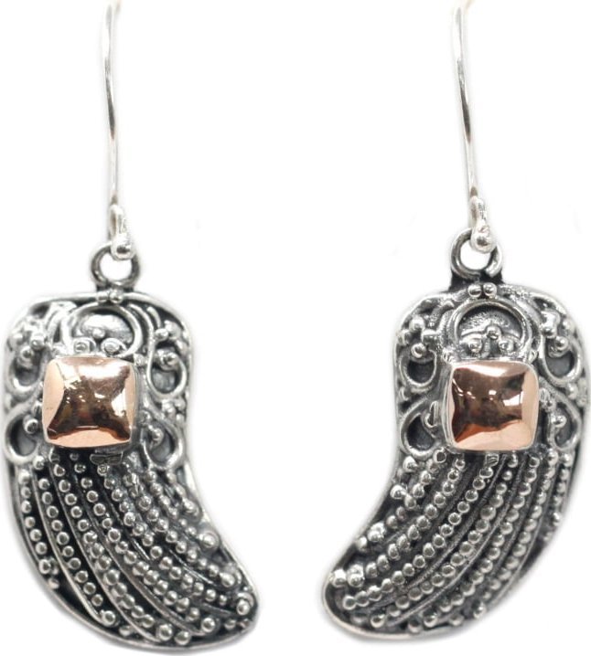 Lovrin Kolczyki srebrno złote - Skrzydła Anioła