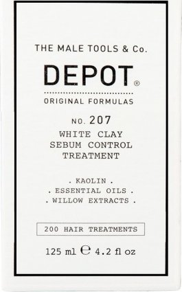 Raywell Depot, 200 Hair Treatments No. 207, Kaolin, Scalp Treatment Cream Mask, For Regulation Of Excessive Sebum, 10 ml For Men