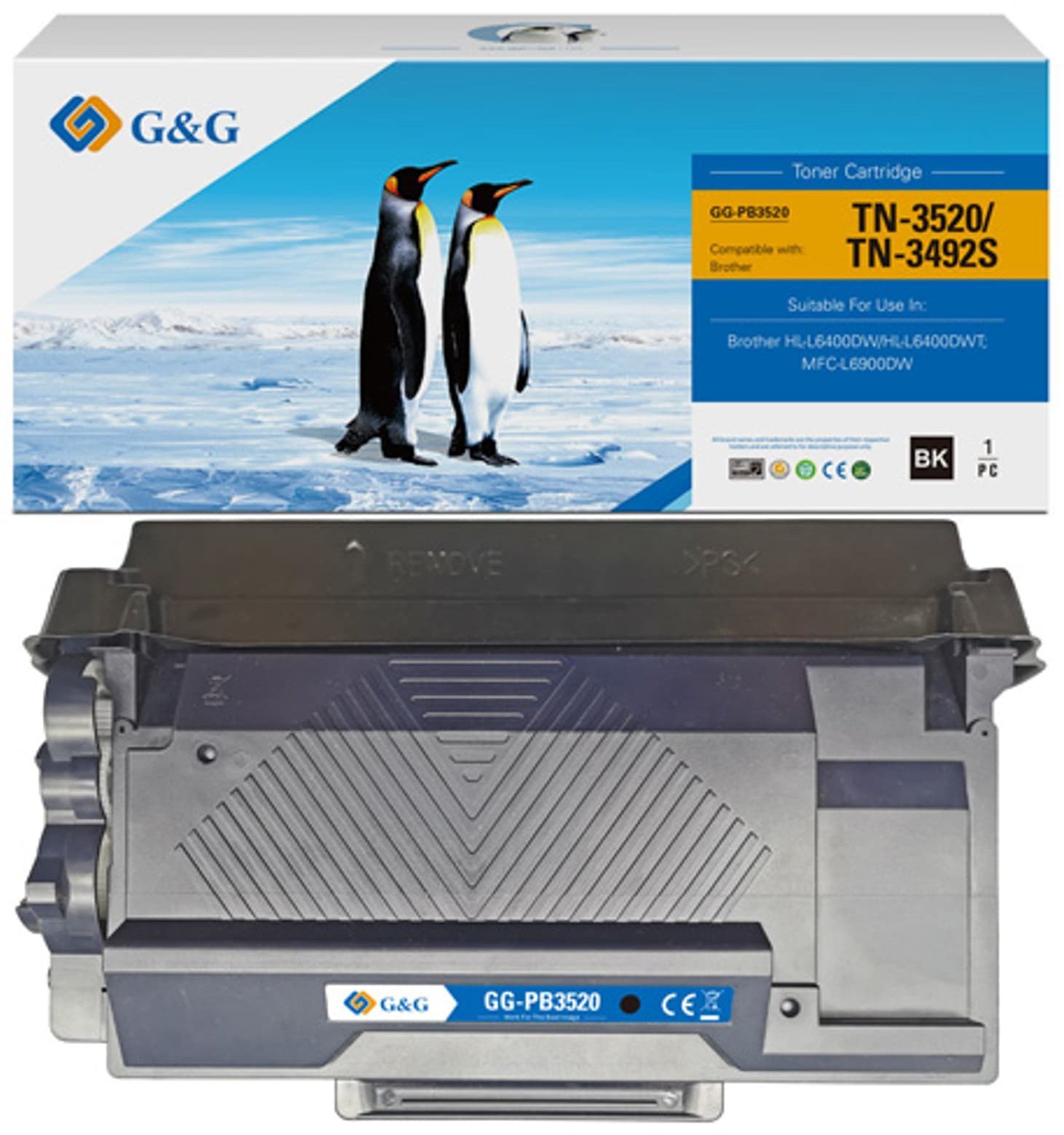 Toner G&G kompatybilny toner z Brother TN3520, NT-PB3520, black, 20000s