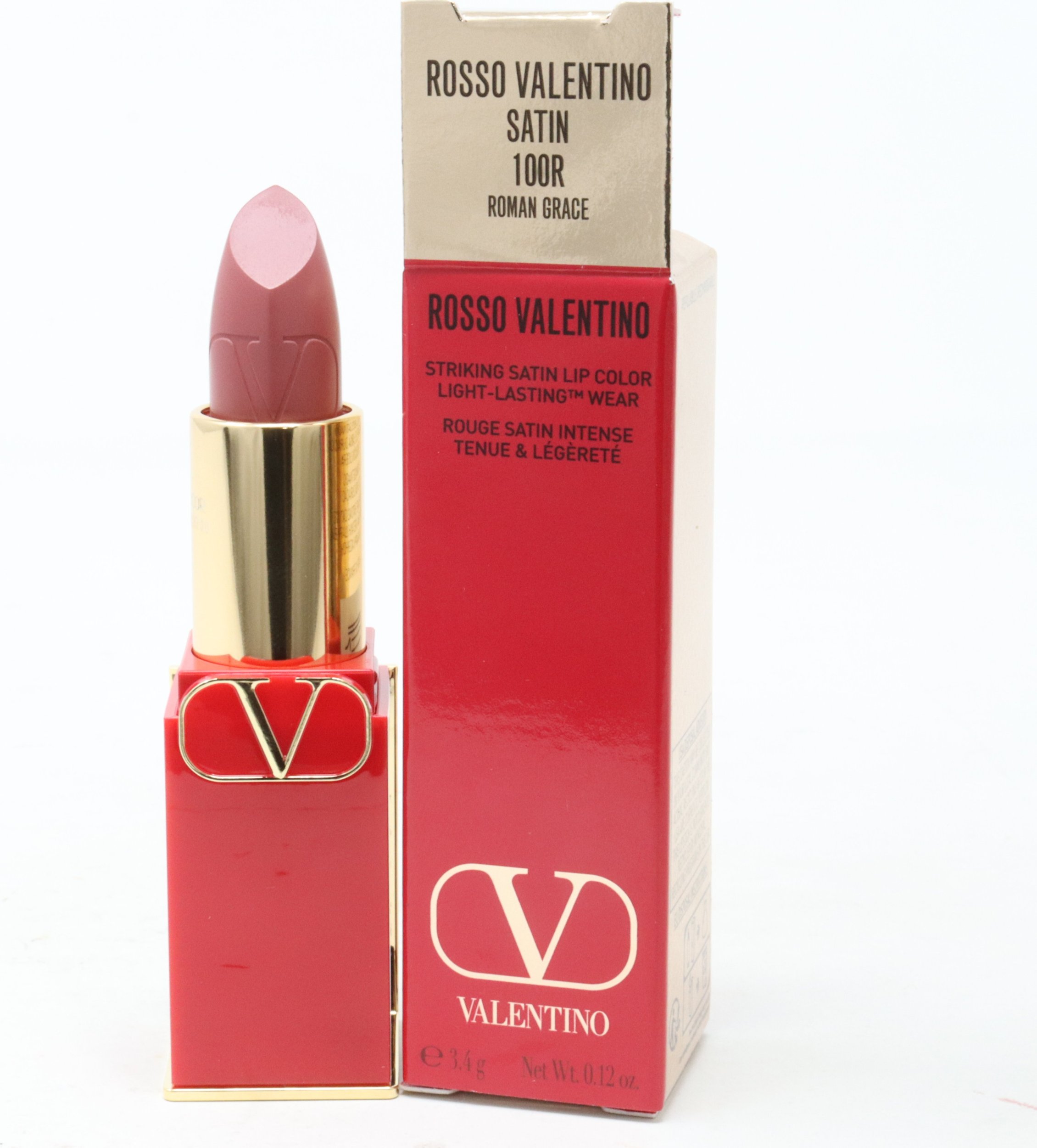 Valentino Valentino, Rosso, Satin Finish, Cream Lipstick, 100R, Refillable, 3.5 g For Women