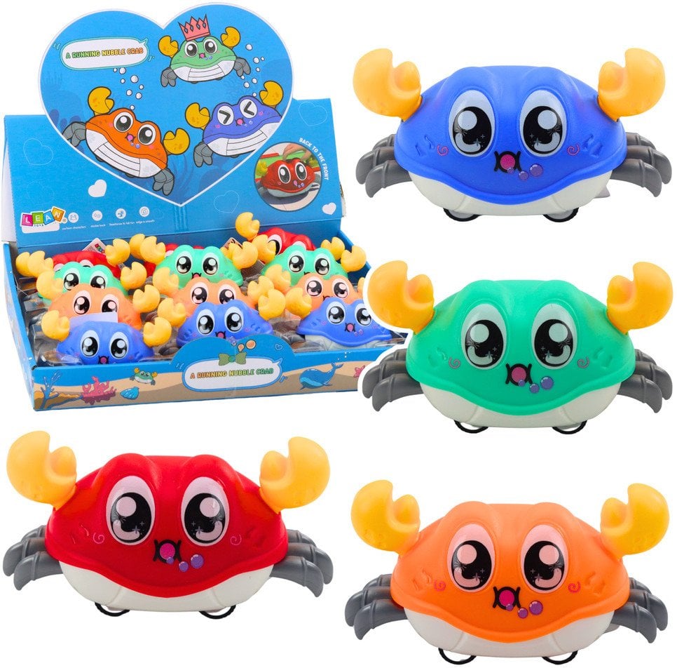 Krab Interaktywny Z Napędem Naciągiem Jeżdżący Kolorowe